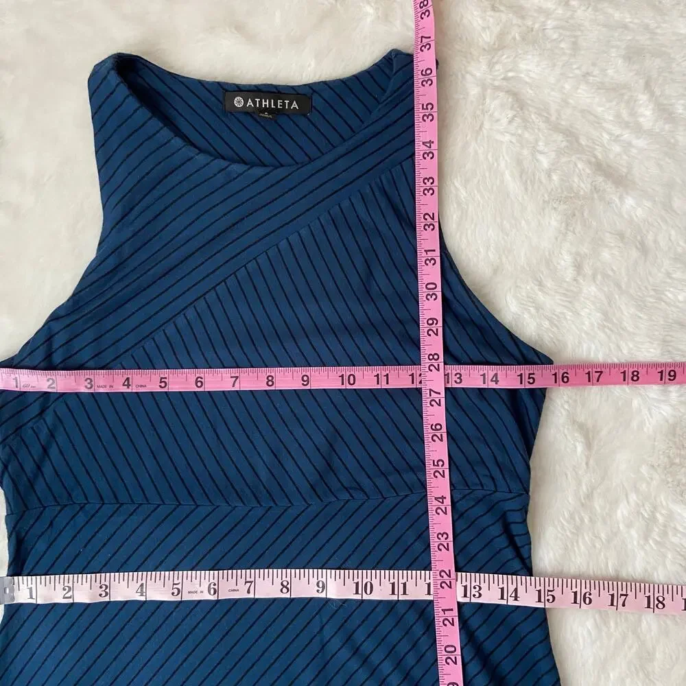Athleta Blue Striped Tank-Top Dress Size Small - Picture 5 of 5
